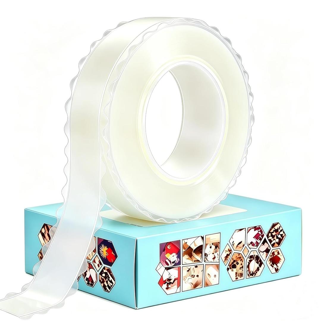 zvp Double Sided Nano Tape, Removable Heavy Duty Mounting Foam Tape, Adhesive Tape for Wall, Carpet, Poster and Picture Hanging Strips (White, 1.15 * 197 in)