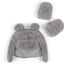 Tadpoles Super Soft Plush Sherpa Hat & Mittens Set, Grey