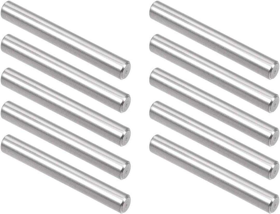 TOP-VIGOR 10Pcs 5mm x 30mm Dowel Pin Shelf Support Pegs, 304 Stainless Steel Cylindrical Shelf Support Pin Fasten Elements Silver Tone