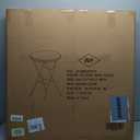 Round Bar Table, 110cm Folding Height Adjustable High Top Cocktail Table, Gray Metal Finish, Outdoor Bar Height Table for Bistro Bar, Garden Balcony, White