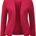 AGSEEM Full Lining Sweater Blazers for Women Long Sleeve Work Office Suit Jackets Blazer (Red, M)