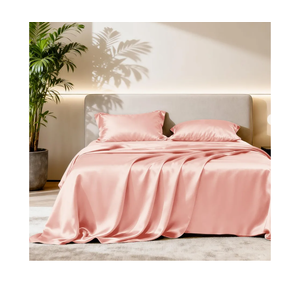 Love's cabin Full Size Satin Sheet Sets  4 Piece Coral Silky Satin Sheet Set Full with Deep Pocket, Luxury Silk Feel Satin Bed Sheets Full Bedding Set (1 Flat Sheet,1 Fitted Sheet,2 Pillow Cases)