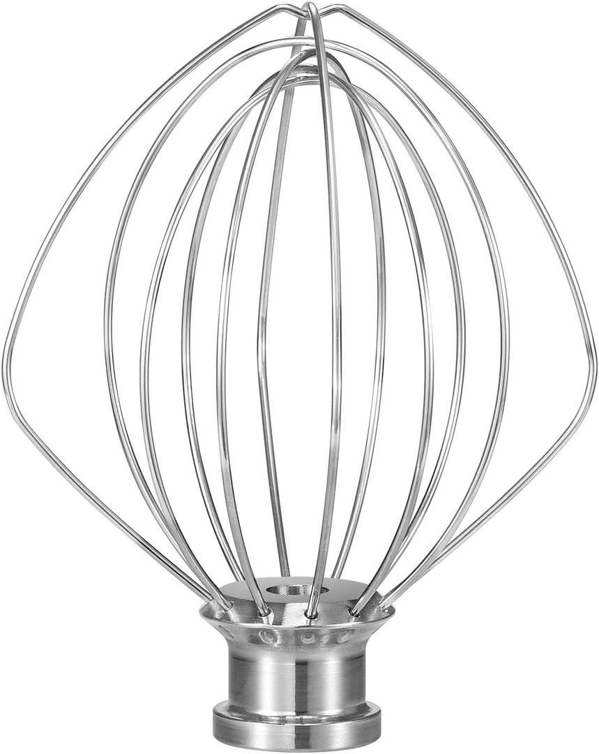 K45WW Dishwasher Safe Whisk Attachment Fits 4.5 Quart and 5 QT KitchenAid Tilt-Head Stand Mixer Stainless Steel 6 Wires Whip for Egg Heavy Cream Beater, Cakes Mayonnaise