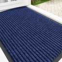 OLANLY Front Door Mat Indoor Outdoor Entrance, Waterproof Heavy Duty Doormat, Fade Resistant, Low Profile, Easy Clean Patio Porch Welcome Floor Mats for Entry, 35x23, Blue