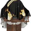 Professional Barber Cape - Hair Cutting Cape with Adjustable Neck Closure, Salon Quality Styling Cape for Hairdressers and Barbers - Gold Chain