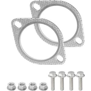 2PCS Exhaust Gasket,Car Accessories Exhaust Flange Gasket,2-Bolt High Temp Catalytic Converter Gaskets for Cars,Trucks,Automotive Replacement Muffler Gaskets,Replaces #120-06310-0002 (3in)