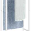 Towel Rack, 2 Tier Stainless Steel Towel Racks Stand for Bathroom, Hand Towel Drying Rack Holder, Towel Bar Stand Blanket Rack, White