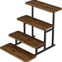 Cupcake Stand for 50 Cupcakes 4 Tiered Tray Stand for Food Cookie Wooden Dessert Display Risers for Party Wedding Buffet Stepped Risers Display Stands for Vendor Farmers Market Display, Walnut