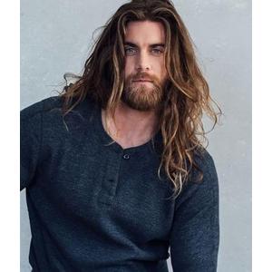 Sabosi Mens Long Hair Wigs Brown Curly Fluffy Wigs,Synthetic Hair Daily Party Halloween Costume Wig