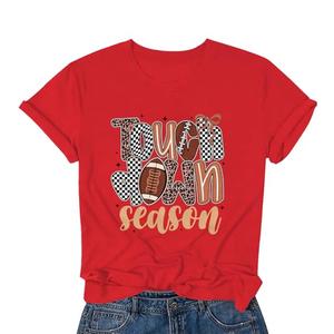 Football Shirts for Women – Touchdown Season Game Day Shirt Sunday Funday Football Season Tee Tops Red-b L