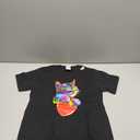 Color Critters Rainbow Cute Cat Hugging Valentine Heart Kitty Love Cat Unisex Adult Multicolor Cotton 65% Polyester 35% Short Sleeve T-Shirt, Medium