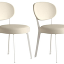 2PCS Dining Chair, White Iron Bracket Backless Seat Height 40cm Bedroom(B)