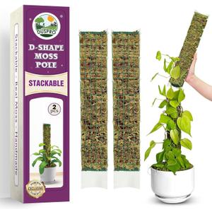 DUSPRO D-Shaped Plastic Moss Poles for Climbing Plants Monstera Stackable Moss Pole for Plants Moss Plant Pole Handmade Moss Stick for Indoor Plants Grow Upward 2 Pack 16.5 inches DUSPRO D-Shaped Plastic Moss Poles for Climbing Plants Monstera Stackable Moss Pole for Plants Moss Plant Pole Handmade Moss Stick for Indoor Plants Grow Upward 2 Pack 16.5 inches