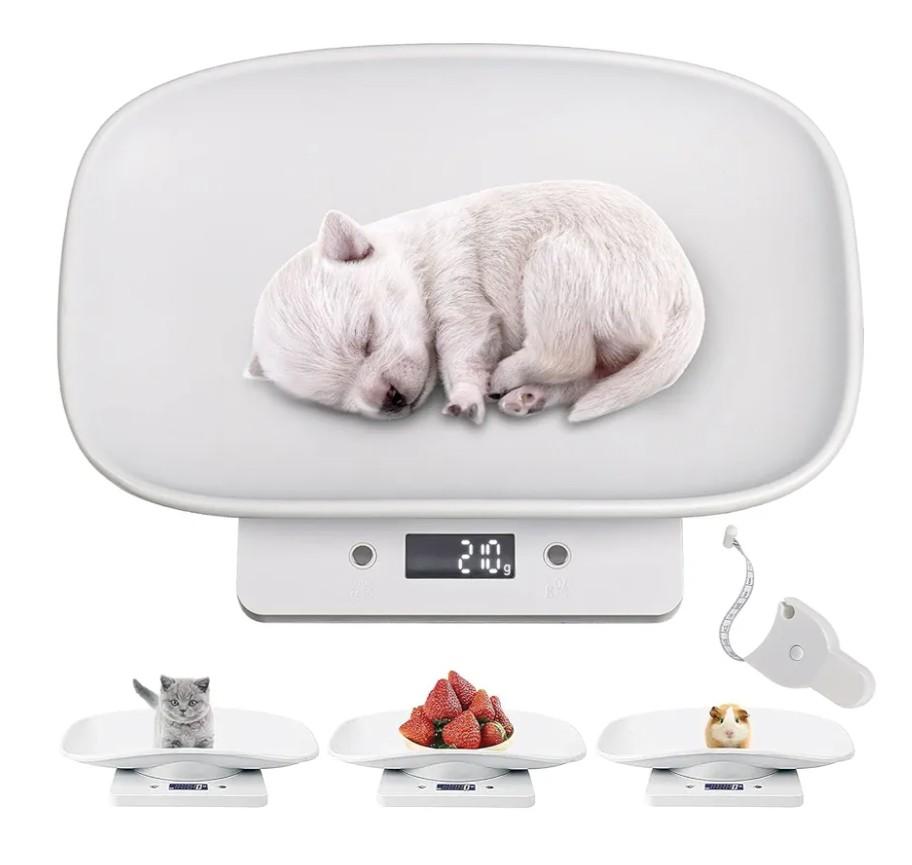 Digital Small Animals Scales for Weighing with Tape Measure, Puppy Whelping Scale Weigh Your Kitten, Rabbit with High Precision, Multifunction Electronic Baby Scales for Small Dogs Cats Crawl Pet