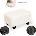 CAROLMADE Small Foot Stool Ottoman Footstool with Legs Under Desk Footrest for Living Room Bedroom and Office, Soft Ivory White