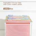 SortRax Plastic Hanging File Folders, Sturdy & Tear-Resistant, Letter Size, 12 Pack with Insertable 1/5-Cut Tabs, Pastel Colors