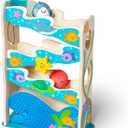 Melissa & Doug Rollables Wooden Ocean Slide Infant and Toddler Toy (5 Pieces) - FSC Certified