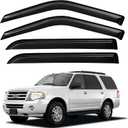 Window Visors Rain Guards for 1997-2017 Ford Expedition, Out-Channel Window Vent Wind Deflectors Visors Shades for 2007-2017 Expedition XL, 1998-2017 Lincoln Navigator