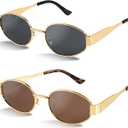 livho 2025 Trendy Oval Sunglasses - Stylish Polarized Shades for Everyday - Retro Metal Frames