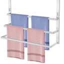 24Inch Brushed Nickel Over the Door Towel Rack, VOTZAAQ Stainless Steel Over Door Towel Holder, Door Towel Hanger with 3 Tier Towel Bars, Over Door Towel Storage for Bathroom