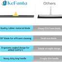 Floor Squeegee for Concrete, 30'' Large Rubber Broom for Tile, 59'' Long Handle Heavy Duty Water Wiper for Garage, Deck