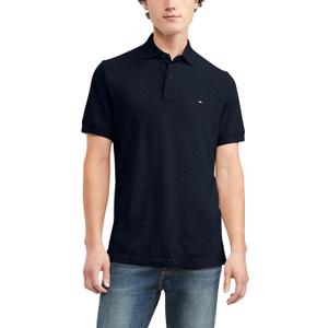 Tommy Hilfiger Men's Short Sleeve Cotton Pique Polo Shirt in Classic Fit (Navy Blazer Heather), Size: Small