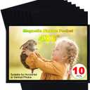 Black Magnetic Picture Frame 4X6 for Refrigerator,Photo Magnets Sleeves, 8 Pcs