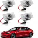 LOWEEY Car Door Lights Logo Projector Compatible with Accessories for Model Y 3 X S, No Fade 4K-HD Puddle Lights Car Welcome Light 3D Laser Ghost Shadow Light (White Logo)
