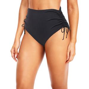 Zmart Womens High Waist Bikini Bottoms - Tie Side Full Coverage Bathing Suit Bottom String Swimsuit (X-Large, Black)