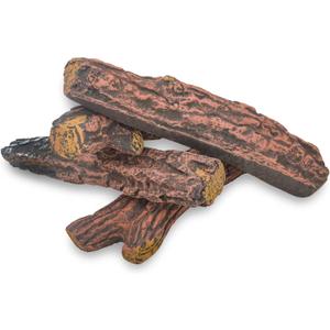 Stanbroil Fireplace 4 Piece Set of Ceramic Wood Logs for All Types of Ventless, Gel, Ethanol, Electric,Gas Inserts, Propane, Indoor or Outdoor Fireplaces & Fire Pits