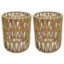 2 Pack Rattan Lamp Shade Small Boho Shades Replacement - Pendant Sconce Shade Ceiling Fan Light Covers Cylinder Woven Lampshade for Floor Lamps Pendant Light Chandelier Wall Sconces