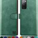 SUANPOT for Samsung Galaxy S20 FE 5G Wallet case RFID Blocking Credit Card Holder, Flip Folio Book PU Leather Phone case Shockproof Cover Women Men for Samsung S20 FE 6.5 case Wallet (Sea Green)