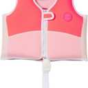 SUNNYLiFE Swim Vest - Constructed with Neoprene Plus a Secure Front Zip and Develop Water Confidence. | Toddler Swim Vest (2-3 yrs, Melody The Mermaid | Neon Strawberry)