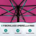 AreShark 10 FT Outdoor Patio Umbrella, Patio Table Umbrella with Push Button Tilt and Crank, Outdoor Patio Umbrellas with 8 Fiberglass Ribs, Patio Umbrellas for Market, Garden, Pool (Rose Pink)