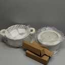 Bazova 8- Piece Pots and Pans Set Non Stick with Removable Handles, Ceramic Cookware Set, Large-Capacity & Non Toxic, Induction & RV Compatible, Dishwasher Safe, PFAS/PTFE/PFOA Free, White