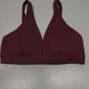LASLULU Womens Deep V-Neck Sports Bra Padded Wireless U Back Workout Bra Low Impact Gym Workout Yoga Crop Tops (S)