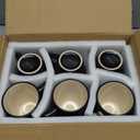 Coffee Cup Set 6-12oz Large Handle Ceramic Cup, Matte Black Coffee Cup, Suitable for Coffee, Soup, Tea, Milk, Latte, Hot Cocoa, Women, Men,Mug Sets. (beige)