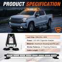 38" 288 LED Rooftop Strobe Lights Bar Magnetic Mount for Truck, Amber/White