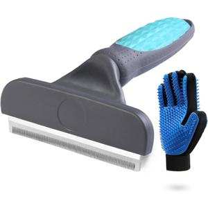 Dog Brush for Shedding Short Haired Dogs, Undercoat Deshedding Tool Set, Gently and Effectively Remove Loose Hair and Reduce Shedding, Includes a Brush and a Double-sided Silicone Glove
