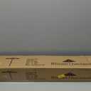 Blissun 9 ft Solar Umbrella, Patio Umbrella with 32 LED Lights, Table Market Umbrella, Outdoor Umbrella for Garden, Deck, Backyard, Black & Beige