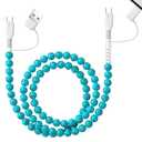 HianDier USB C Cable [MFI Certified] Multi 4 in 1 Charging Cable Beaded Charging Cord Fast Charging Cable 3.3FT USB A Type C iOS Charger Cord for iPhone 17 16 15 14 13 Pro Max iPad Galaxy S25-Green