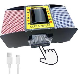 2-Deck of Playing Cards Automatic Card Shuffler - Battery Powered Electric Card Mixer for Home Game Nights