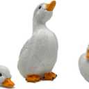 3PCS Garden Duck Statues Outdoor Decor, Garden Resin Duck Yard Decor Ornaments Goose Sculpture Statue for Pond, Fish Tank, Yard, Poolside Rockery Landscape Porch Decoration