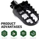 2 PCS Dirt Bike Foot Pegs, Heavy Duty Bike Foot Pegs Assembly Kit, Motorcycle Footpegs Pedals for 50cc 70cc 110cc 125cc PW50 PW80 TW200, Compatible with Yamaha HNDA Sunl (Black)