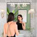 LOAAO 30X36 Bronze Bathroom Mirrors for Vanity, Rounded Rectangle Brushed Bronze Metal Frame Mirror, Anti-Rust, Tempered Glass, Hangs Horizontally or Vertically