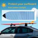 Surf Sock, Surfboard Sock Cover for Longboard Paddleboard Surf Board Sup Paddle Board, 7.5 FT Foot 7.5ft Quick Dry Stretch Surfboard Bag Sleeve with Drawstring Closure 230x50 cm Blue