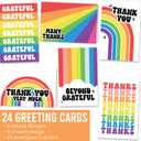 Hadley Designs 24 Bulk Thank You Cards with Envelopes - Teacher Appreciation Cards, Cute Blank Card with Envelopes, Thank You Notes for Teachers, Birthday, Graduation & Small Business