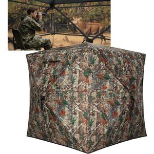 TLC Sport Hunting Blind with Carrying Bag, 270/360 Degree See Through, 2-3 & 3-4 Person Pop Up Ground Blinds, 300D Portable Concealed Hunting Tent for Deer and Turkey