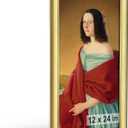 HLiWEGNS Brushed Gold 12x24 Frame Poster Frame with Brushed Gold Finish Picture Frame for 12 x 24 Artwork, Canvas Prints, Puzzles, and Wall Decor