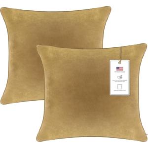 A1 Home Collections Down Alternative Throw Insert, Ready to Use Pillow Pack of 2, 22"x22", Irish Coffee